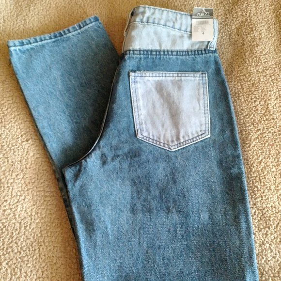 Rue21 Colorblock High-Waist Straight Leg Jeans (Size 4) - Picture 3 of 4